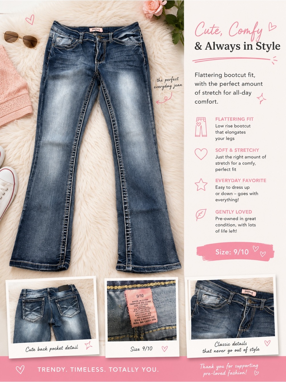 True luck Classic Medium Wash Flare Jeans - Women 9/10 juniors